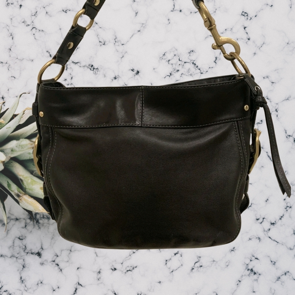 Coach black leather shoulder bag - Picture 3 of 8